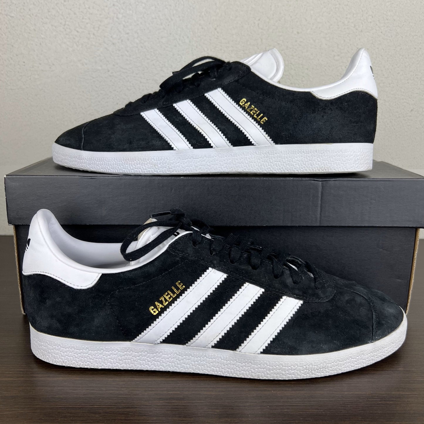 Adidas Gazelle Black White US 10.5