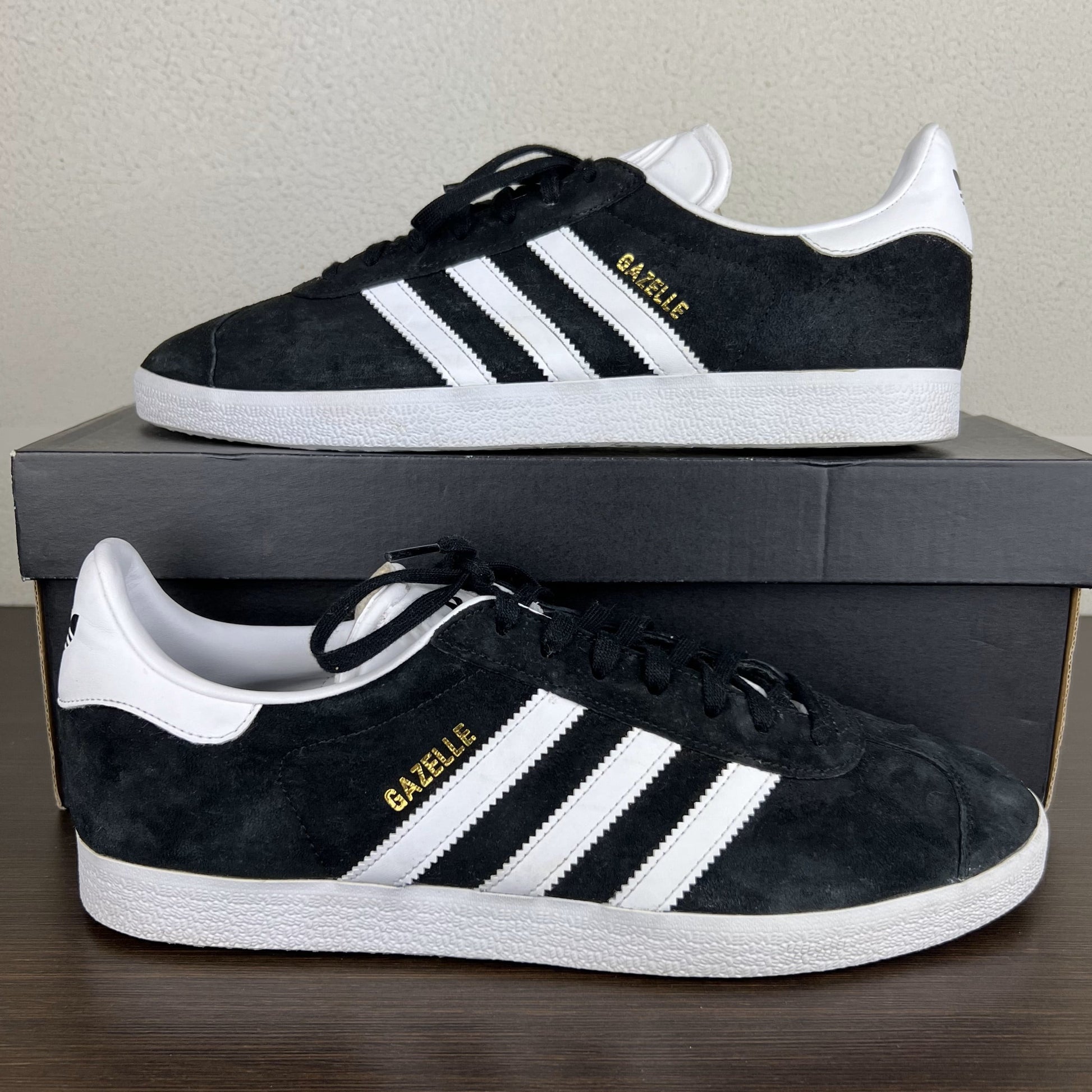 Adidas Gazelle Black White US 10.5
