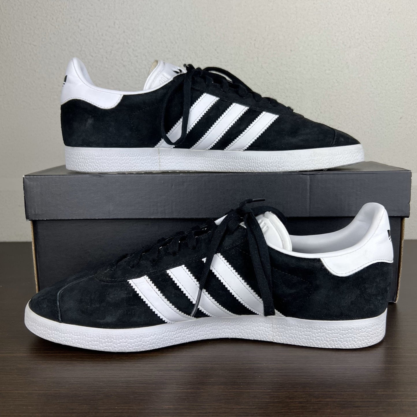 Adidas Gazelle Black White US 10.5