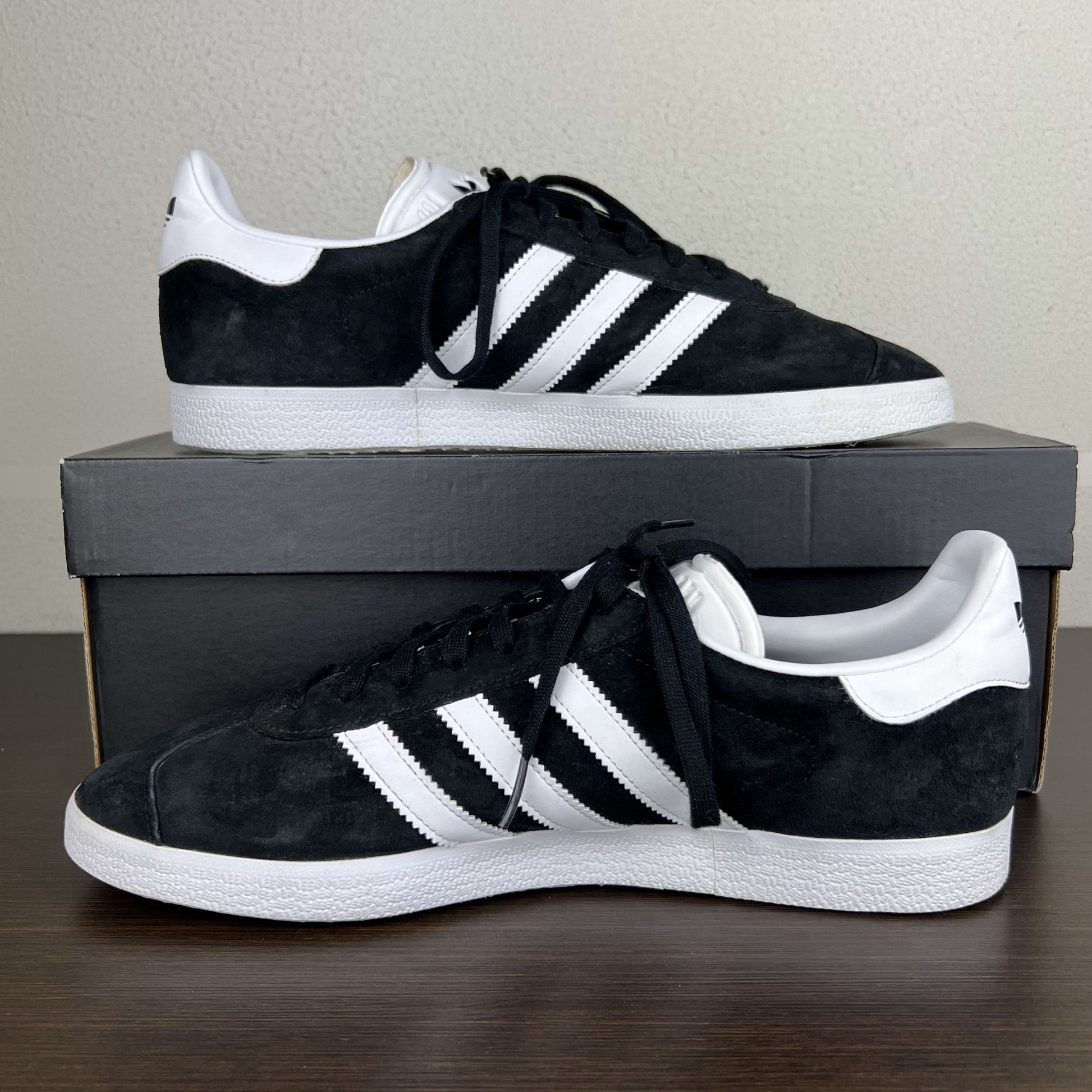 Adidas Gazelle Black White US 10.5