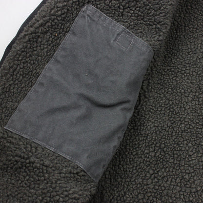Vintage Carhartt Sherpa Lined Canvas Hooded Work Jacket Black