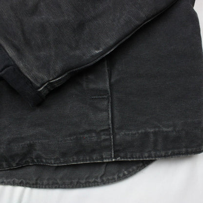 Vintage Carhartt Sherpa Lined Canvas Hooded Work Jacket Black