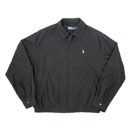 Vintage Polo Ralph Lauren Black Harrington Jacket Tartan Lining