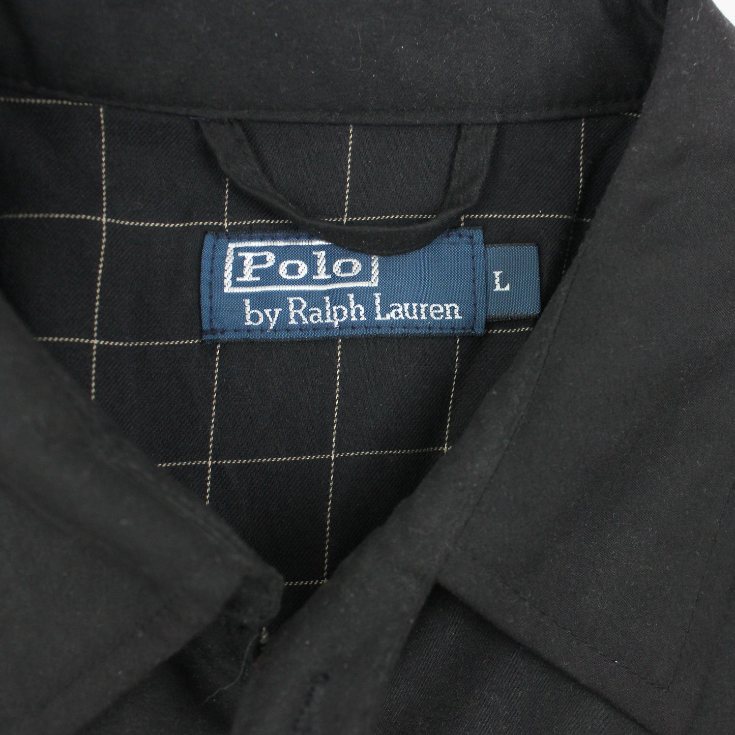 Vintage Polo Ralph Lauren Black Harrington Jacket Tartan Lining