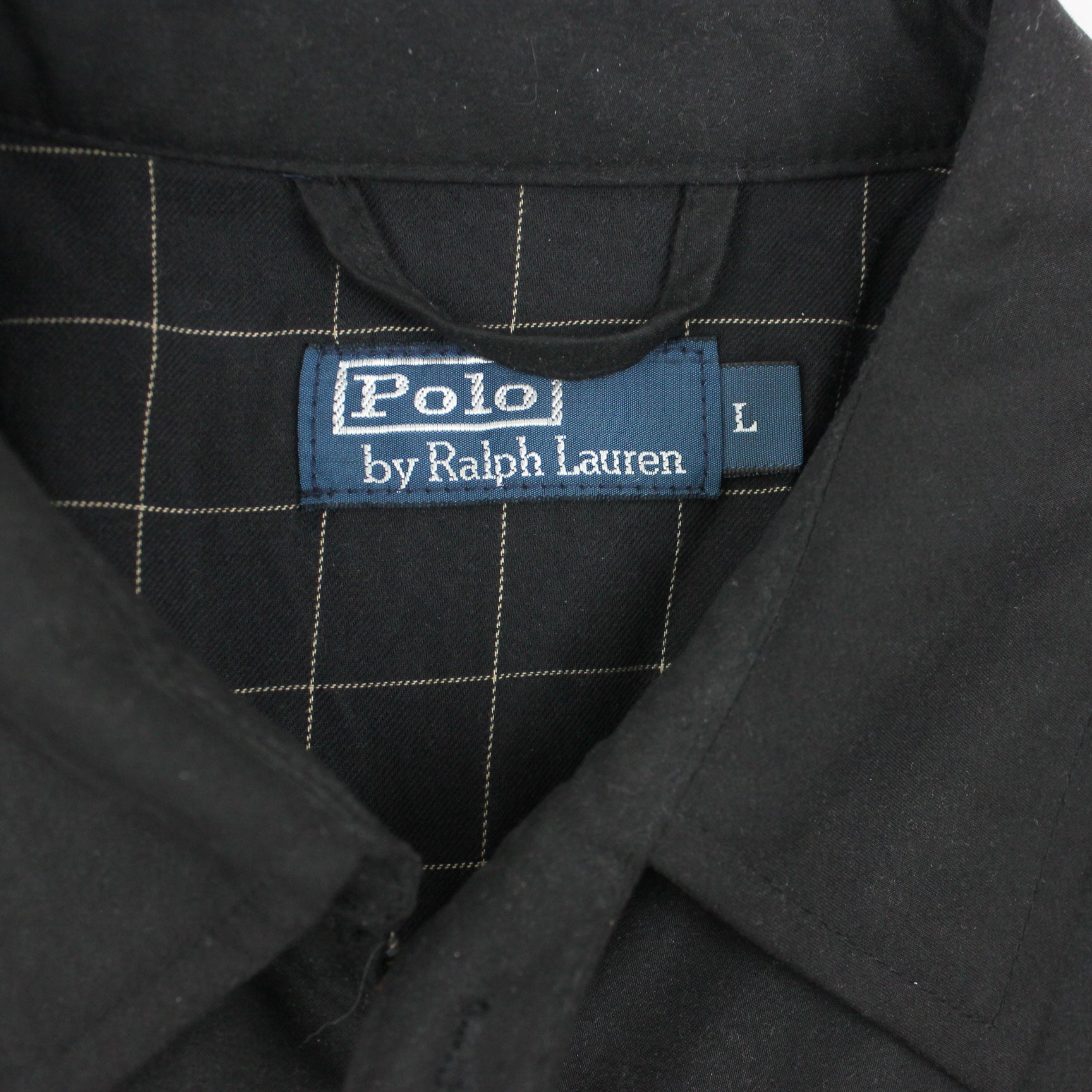 Vintage Polo Ralph Lauren Black Harrington Jacket Tartan Lining